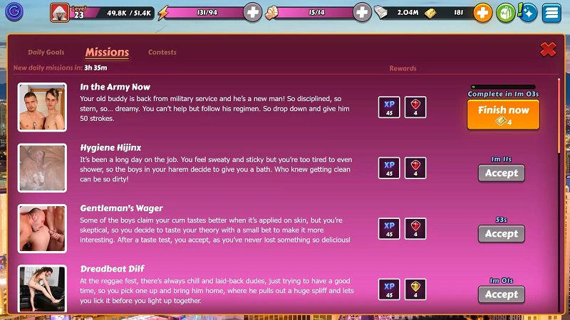 Gay Pornstar Harem game screenshot 5